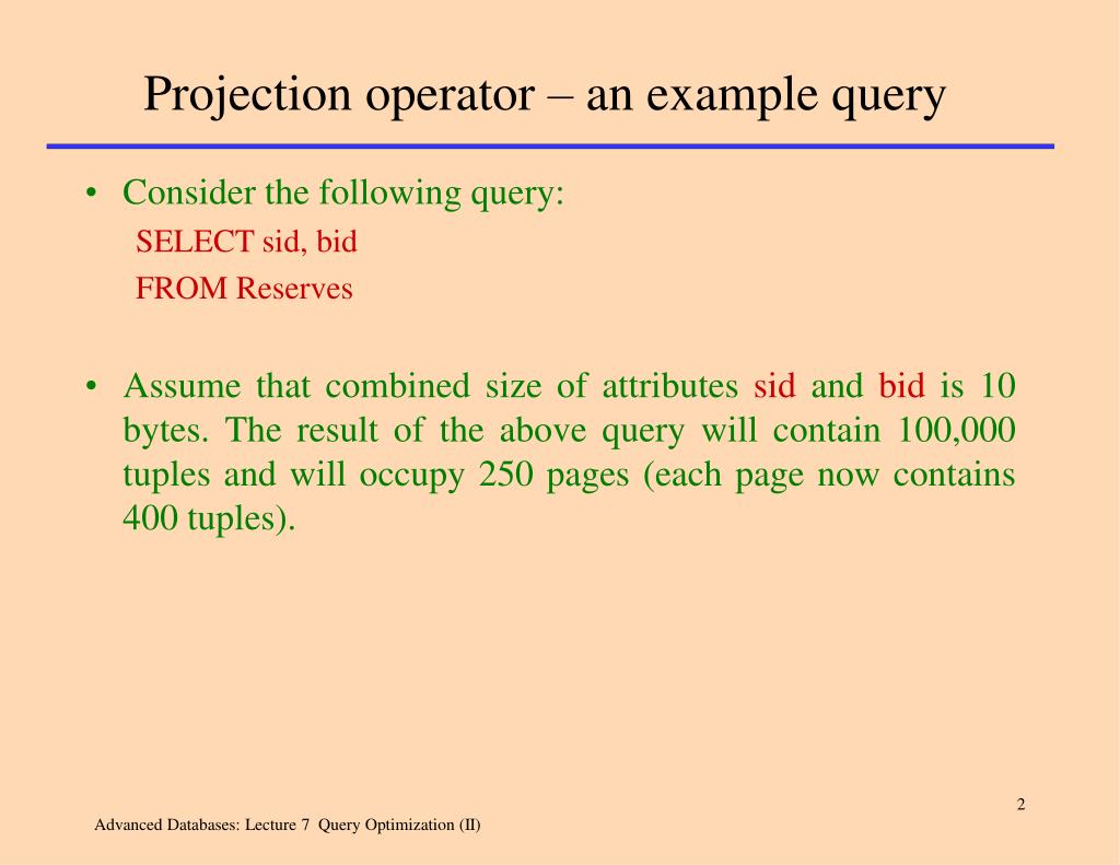 PPT Implementing Relational Algebra Projection PowerPoint