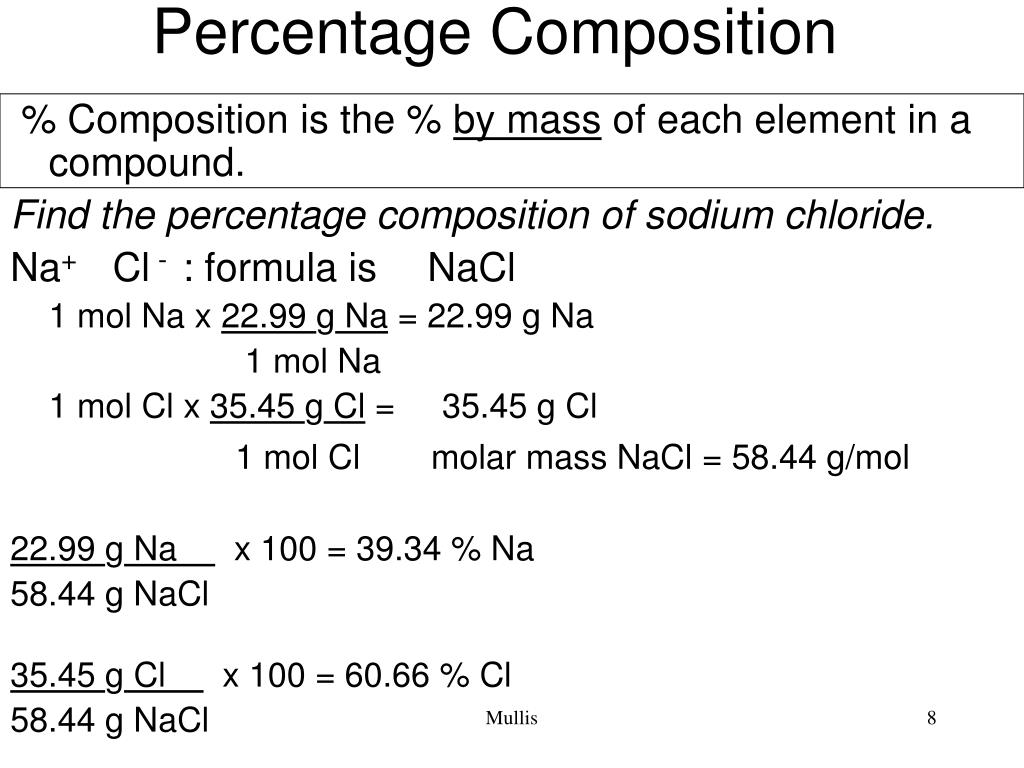 PPT Relationship between mass, moles and molecules in a compound