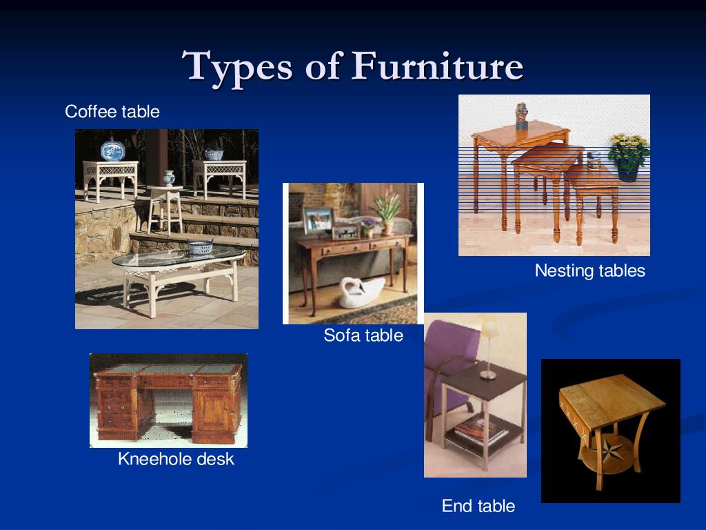 PPT Types of Furniture PowerPoint Presentation, free download ID