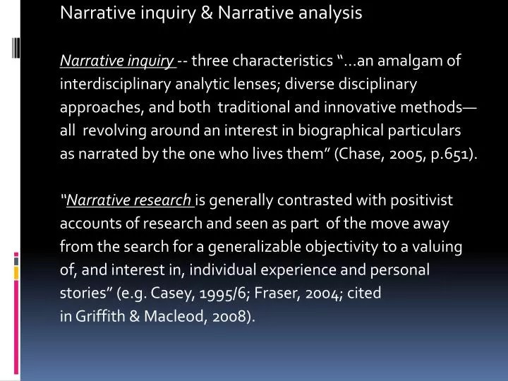 PPT Narrative inquiry & Narrative analysis PowerPoint Presentation