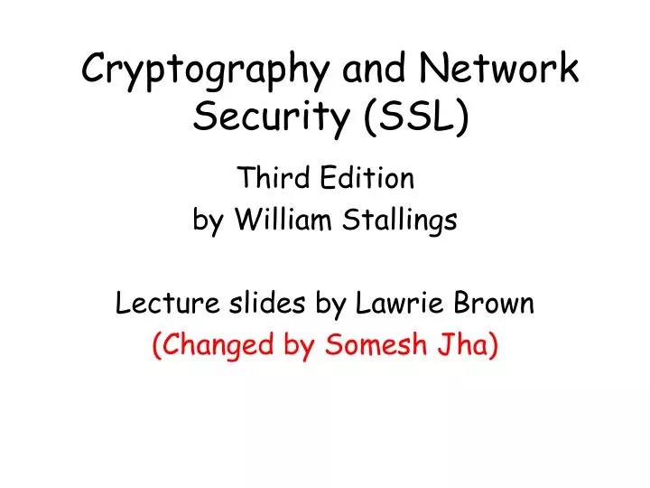 PPT Cryptography and Network Security (SSL) PowerPoint Presentation