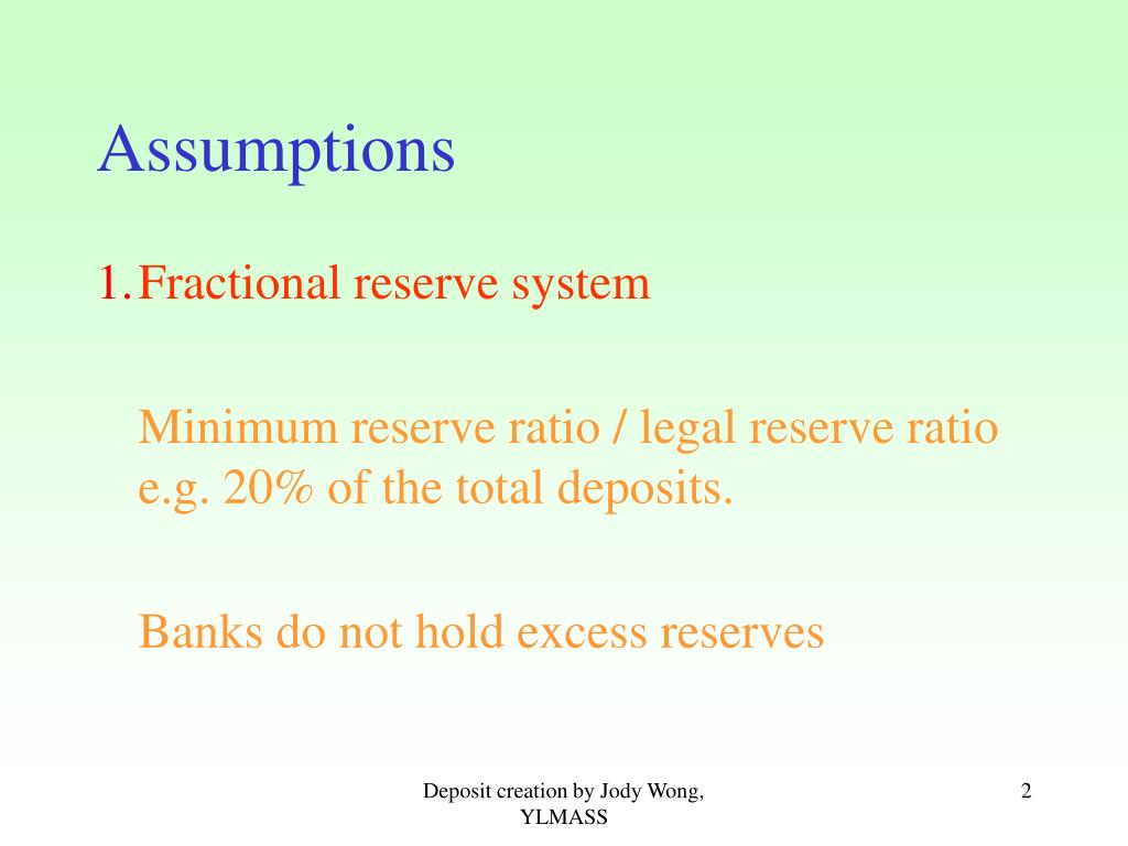 PPT Process of Multiple Deposit Creation in a Fractional
