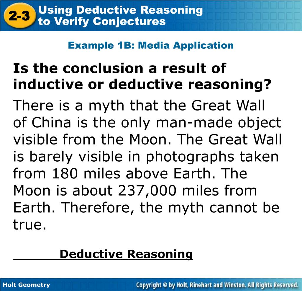 PPT Chapter 2.3 Deductive Reasoning PowerPoint Presentation, free