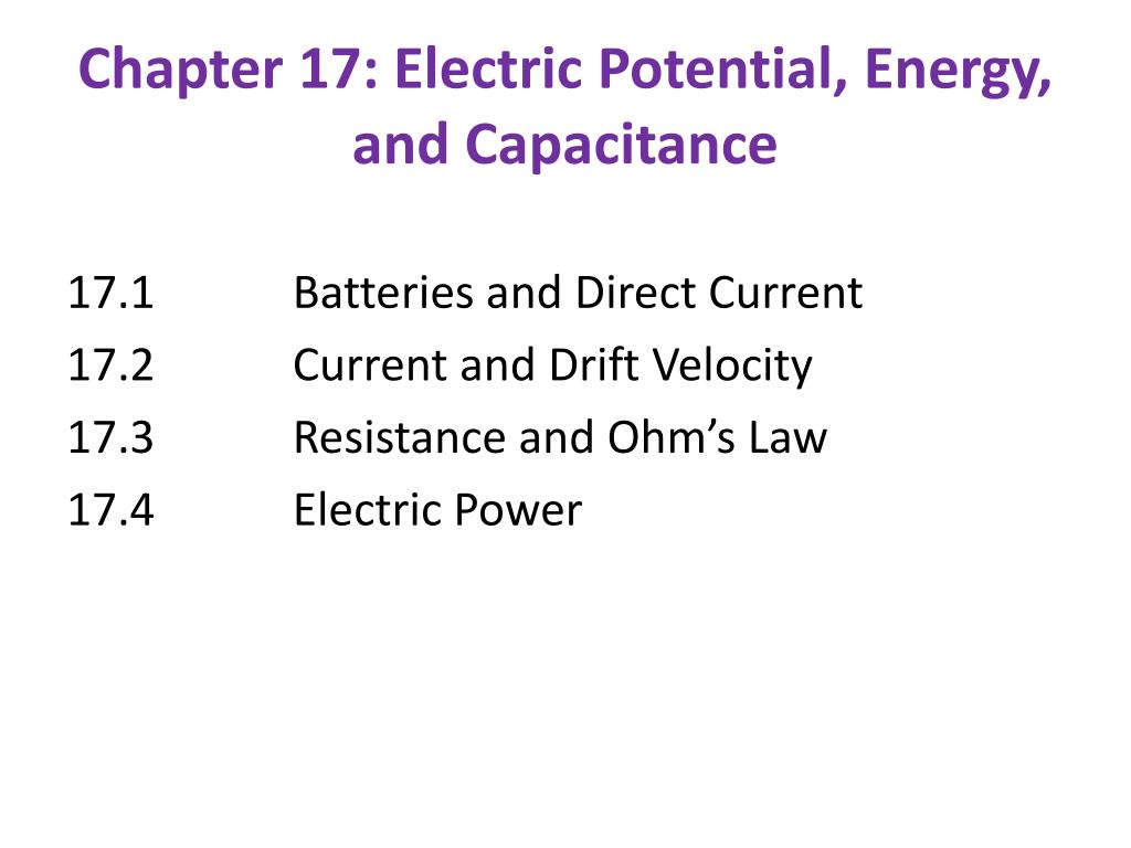 PPT AP Physics Chapter 17 Electric Current and Resistance PowerPoint