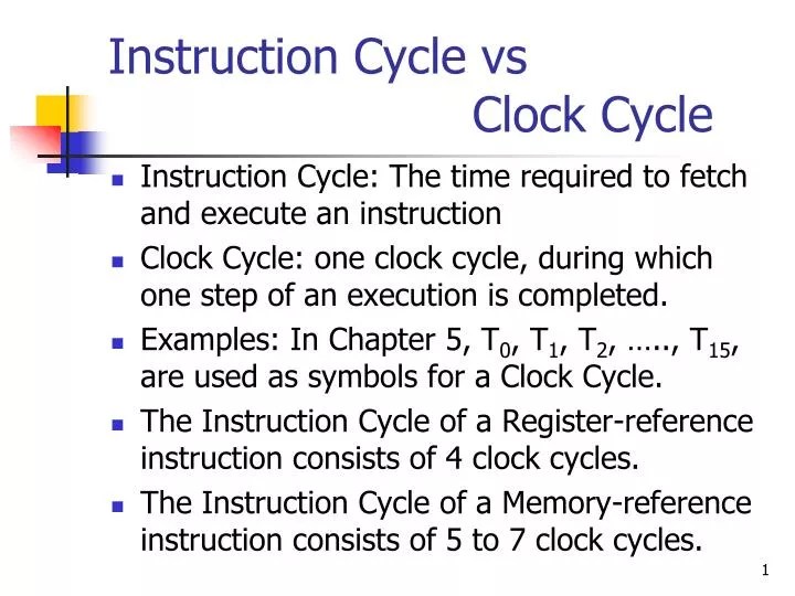PPT Instruction Cycle vs Clock Cycle PowerPoint Presentation, free