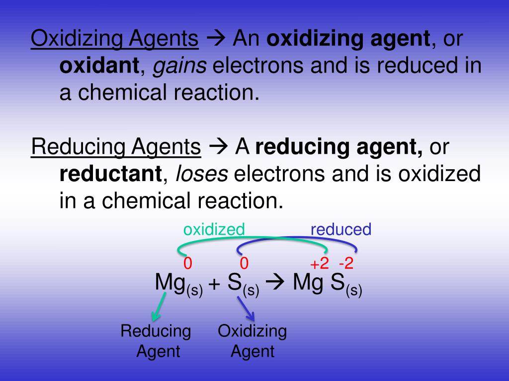 PPT Oxidizing & Reducing Agents PowerPoint Presentation, free download ID5771248