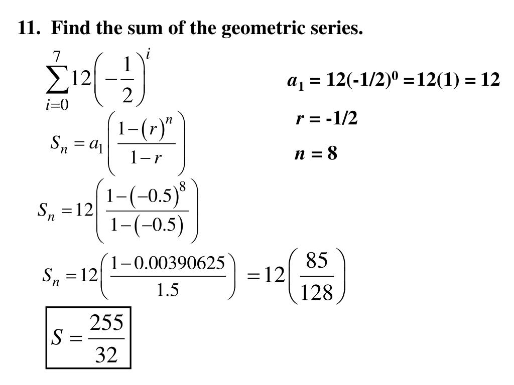 PPT 12.3 Analyze Geometric Sequences and Series