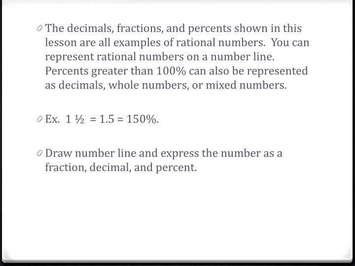 PPT Fractions, Decimals, and Percents PowerPoint Presentation ID