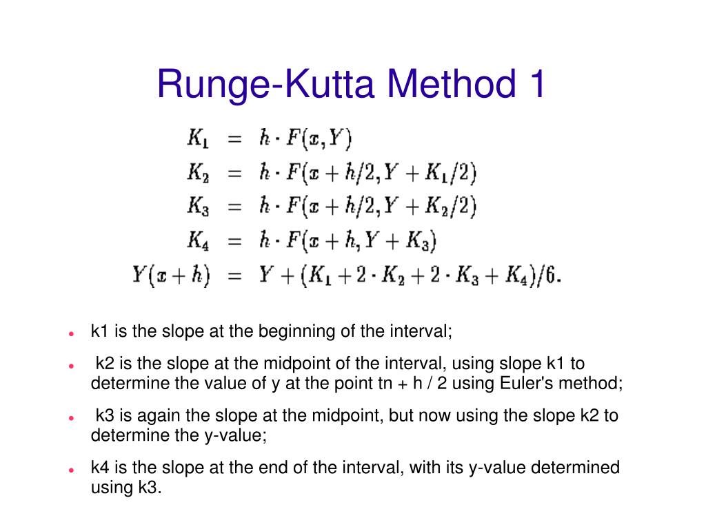 PPT Computational Error Analyses for Euler's Method, RungeKutta 4 th