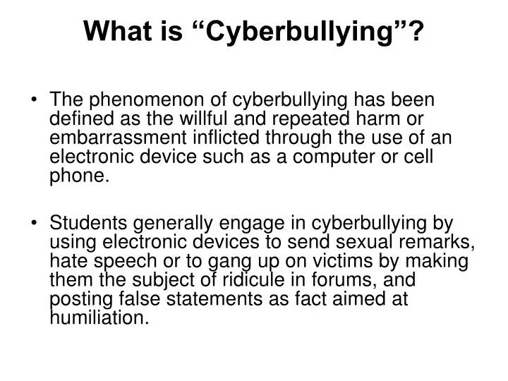 Cyberbullying Definition bullying