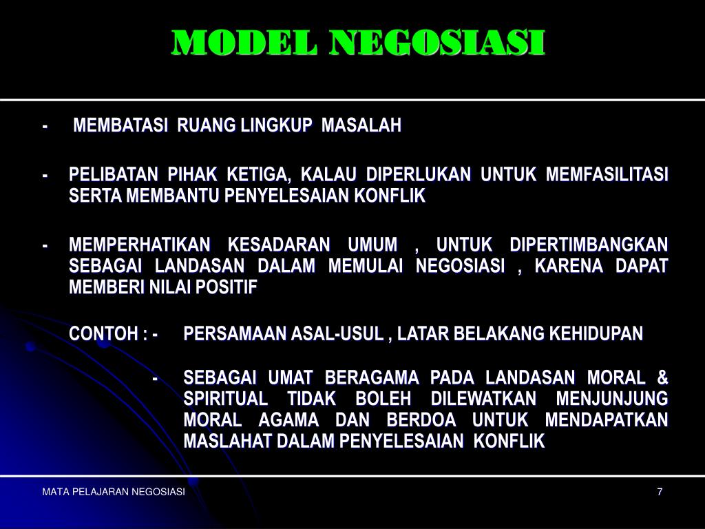 PPT MATA PELAJARAN NEGOSIASI PowerPoint Presentation, free download