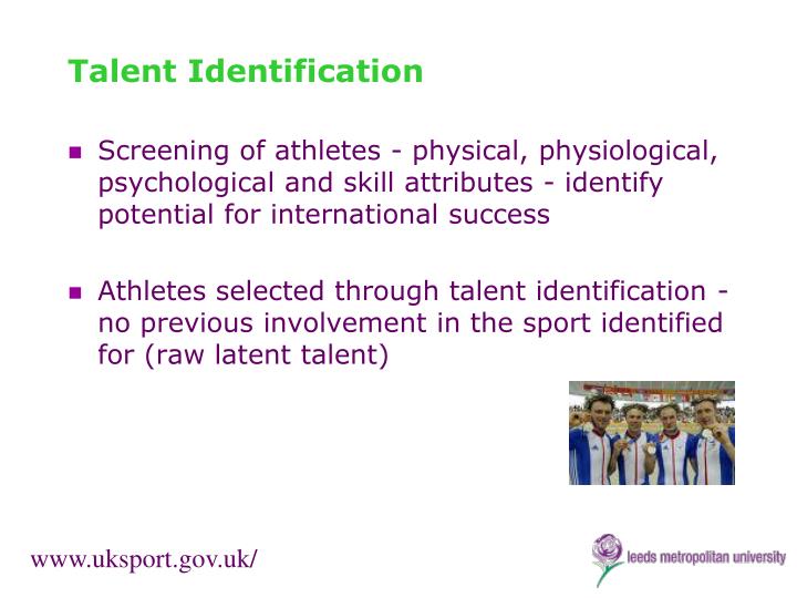 PPT “Searching for Sporting E xcellence Talent Identification and