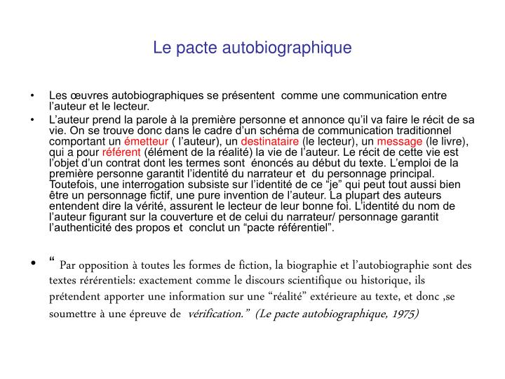 Le Pacte autobiographique , Philippe Le... Editions Seuil