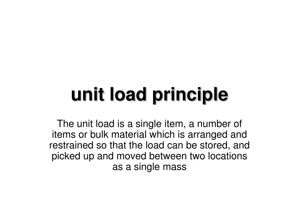 PPT unit load principle PowerPoint Presentation, free download ID