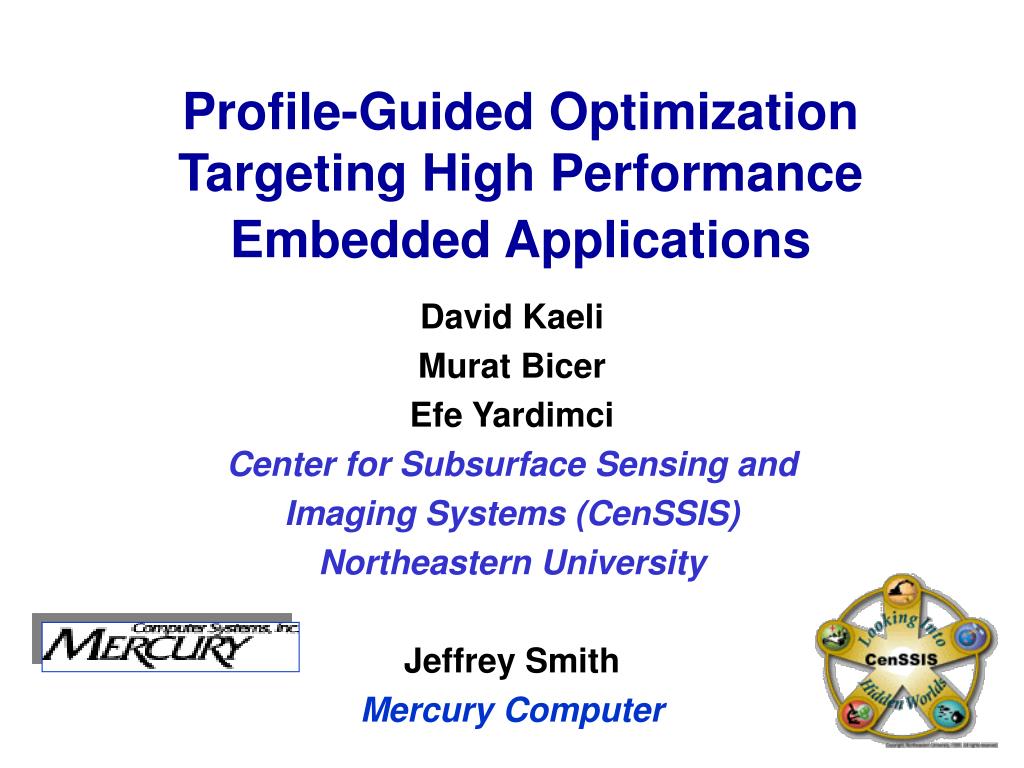 PPT ProfileGuided Optimization Targeting High Performance Embedded