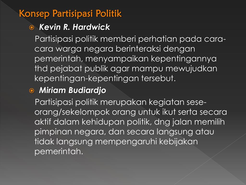 PPT PERAN SERTA DALAM BUDAYA POLITIK PARTISIPAN PowerPoint
