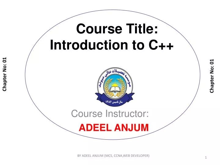 PPT Course Title Introduction to C++ PowerPoint