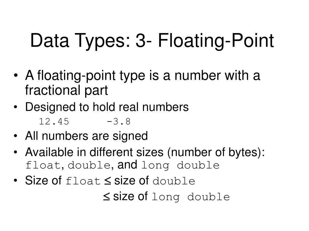 PPT Lecture 3 + 4 Data types, Variables and Constant Variable