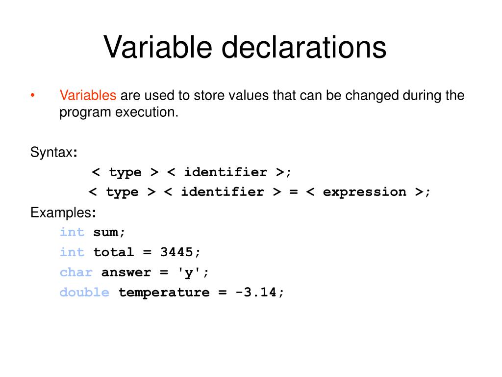 PPT Lecture 3 + 4 Data types, Variables and Constant Variable