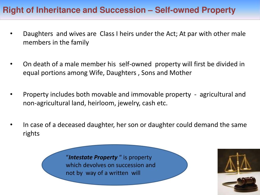 PPT Right of Inheritance and Succession PowerPoint Presentation, free