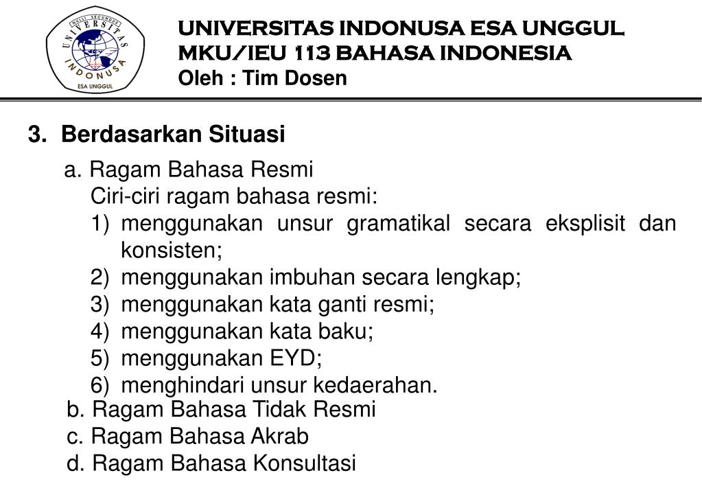 PPT 1. Perkembangan Bahasa Indonesia PowerPoint Presentation, free