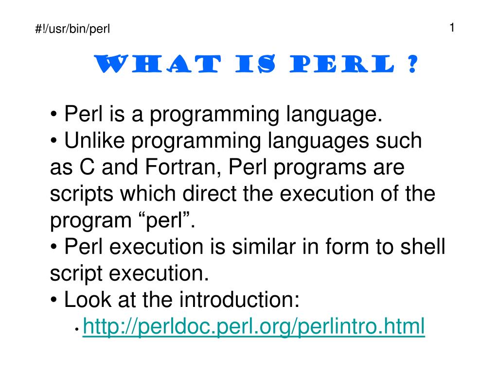 PPT PERL PowerPoint Presentation, free download ID5805412