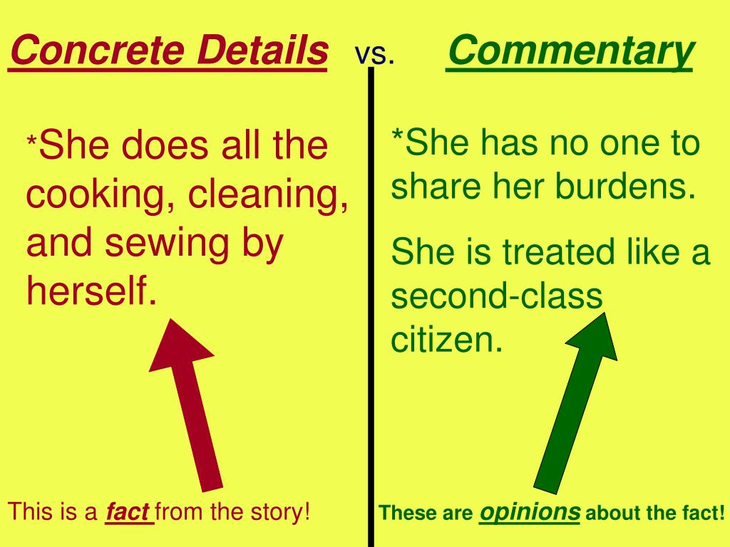 PPT Here’s the difference between Concrete Details vs. Commentary