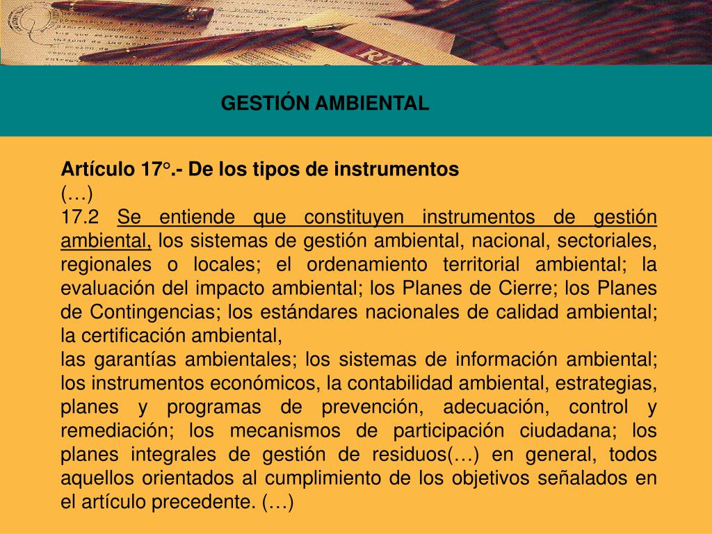 PPT La Ley General del Ambiente N° 28611 PowerPoint Presentation