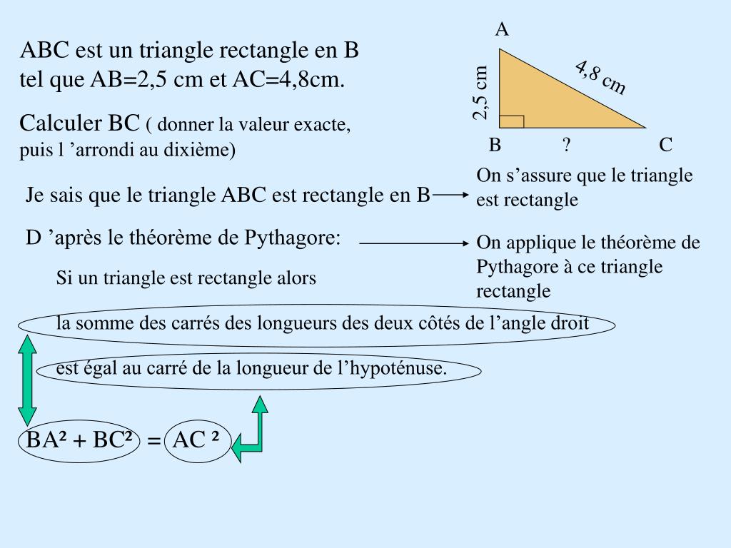 PPT 1. Calculer la longueur de l’hypoténuse dans un triangle