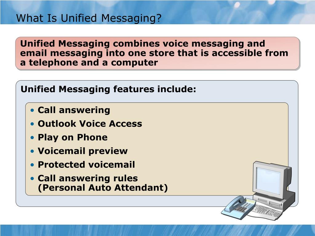 PPT Appendix A Implementing Unified Messaging PowerPoint Presentation