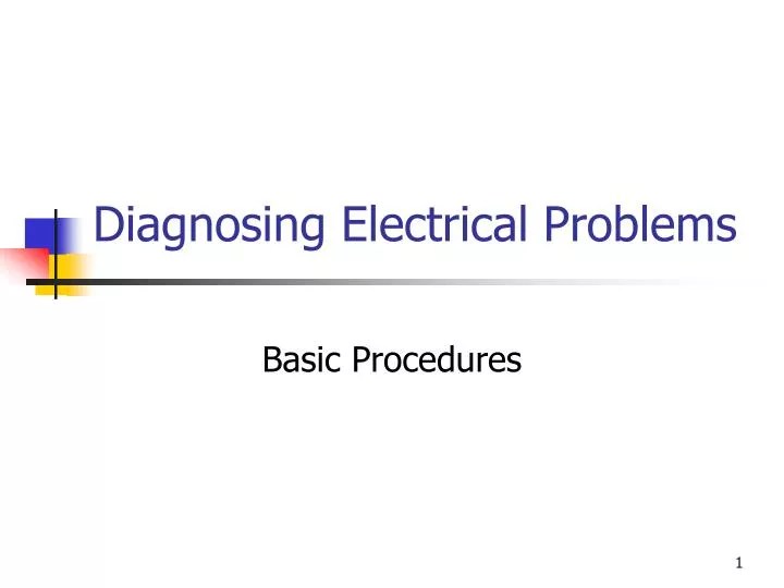 PPT Diagnosing Electrical Problems PowerPoint Presentation, free