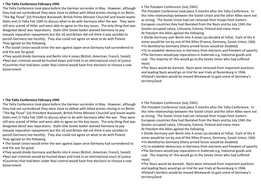 PPT The Yalta Conference and the Potsdam Conference ( 1945