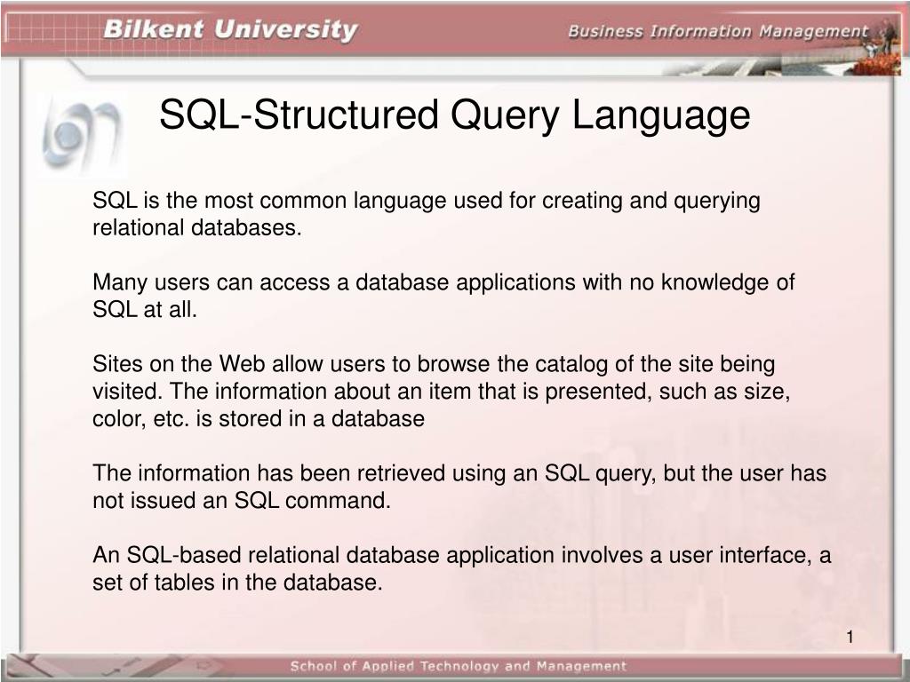 PPT SQLStructured Query Language PowerPoint Presentation, free