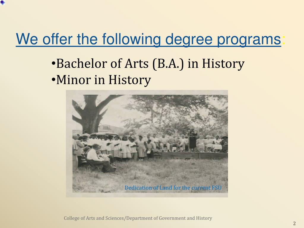 PPT FSU HISTORY PROGRAM Department of Government and History