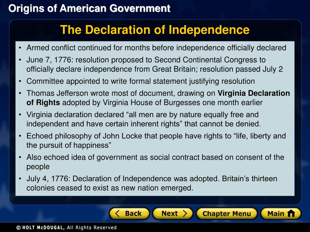 PPT Section 1 The Roots of American Democracy Section 2
