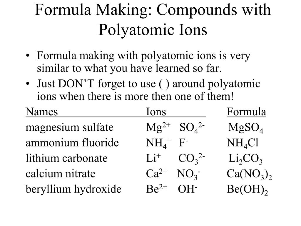 PPT CHAPTER 9 Chemical Names and Formulas PowerPoint Presentation