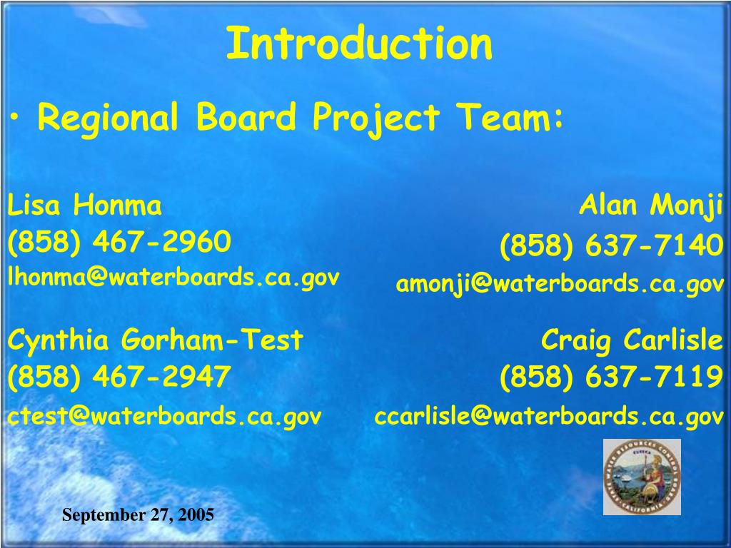 PPT CA Regional Water Quality Control Board San Diego Region