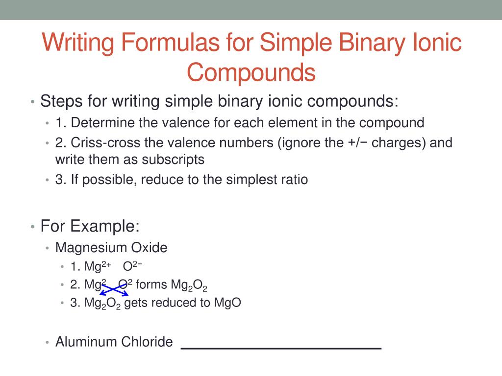 PPT Writing Names & Formulas for Ionic & molecular compounds