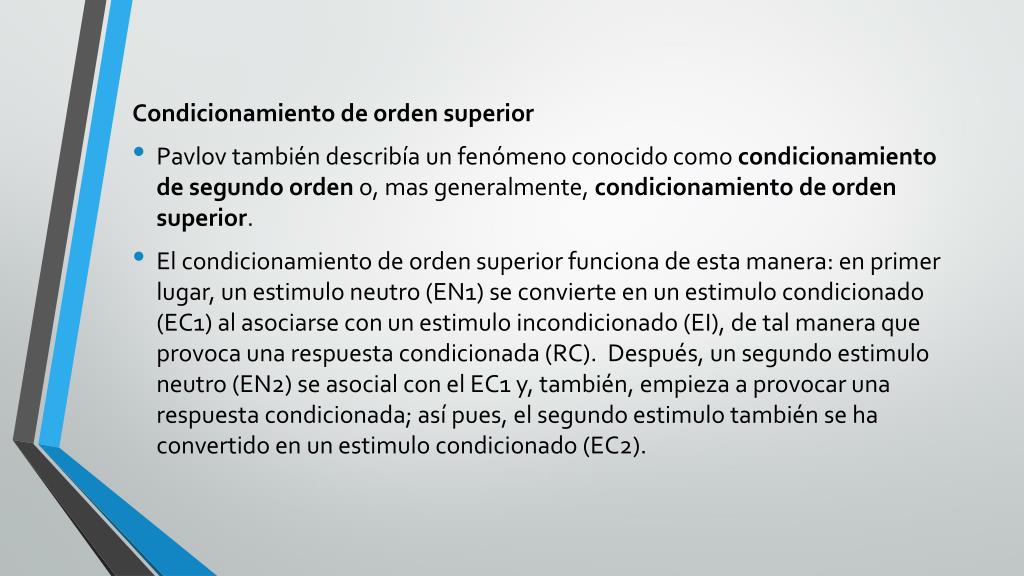 Ejemplos De Condicionamiento De Orden Superior Colección de Ejemplo