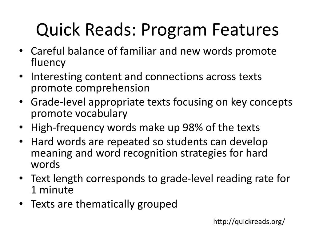 PPT Quick Reads PowerPoint Presentation, free download ID5847862