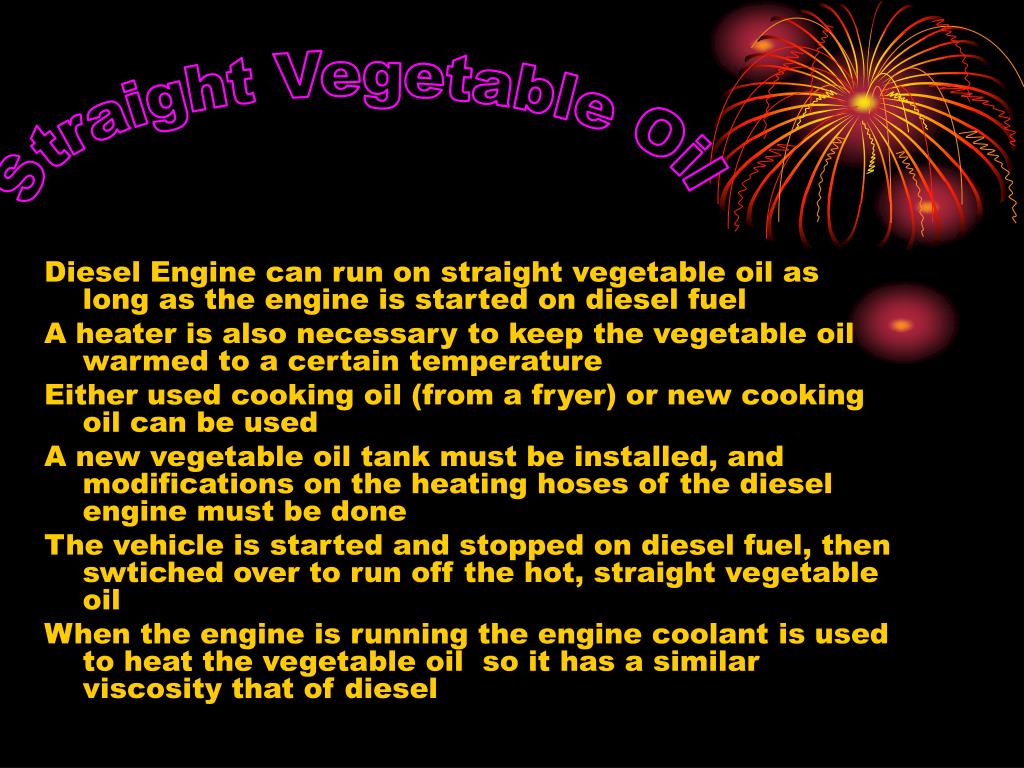 PPT Vegetable Oil as an Alternative Fuel PowerPoint Presentation