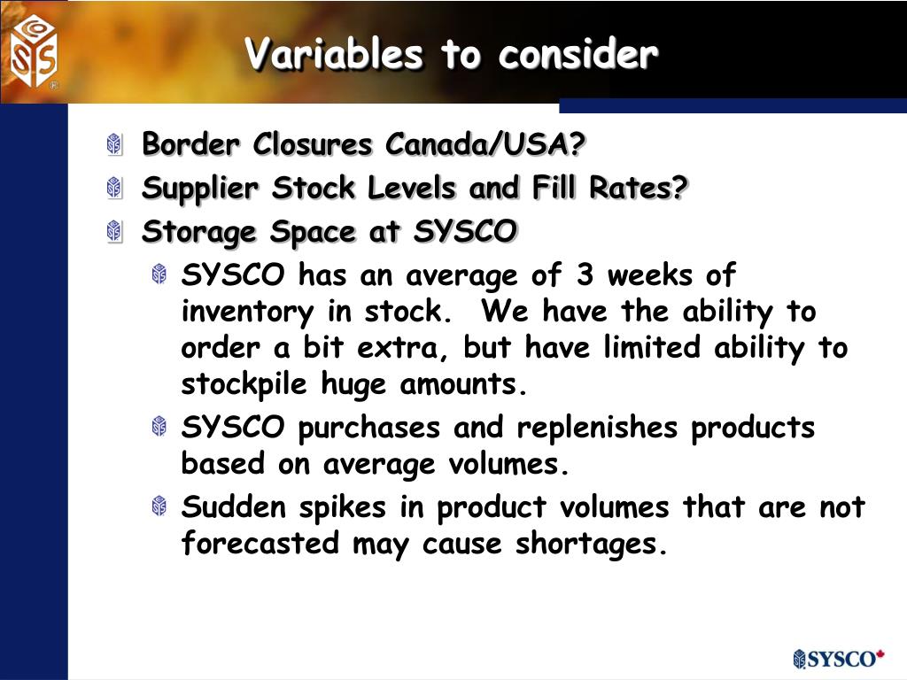 PPT EMERGENCY PREPAREDNESS The SYSCO Perspective PowerPoint
