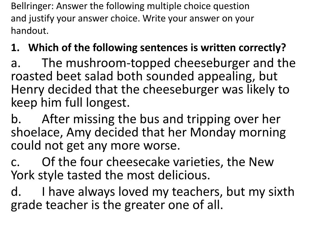 PPT Which of the following sentences is written correctly? PowerPoint