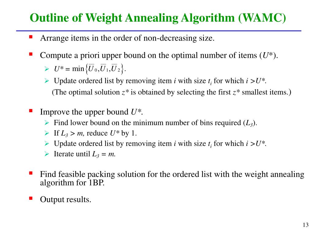 PPT Solving the Maximum Cardinality Bin Packing Problem with a Weight