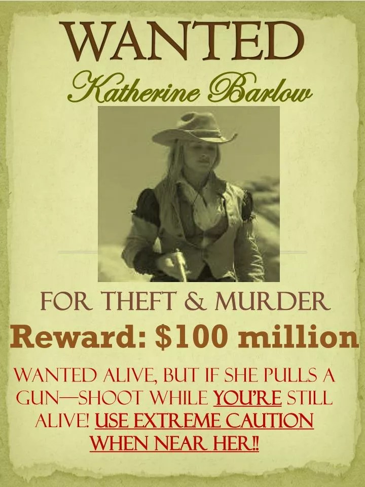 Holes Kissin Kate Barlow Wanted Poster