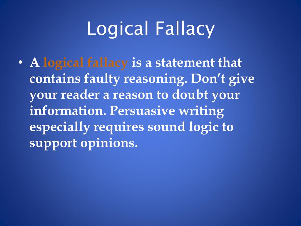 PPT Fallacies PowerPoint Presentation, free download ID5868384