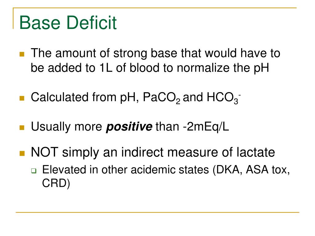 PPT Lactate and Base Deficit in Trauma PowerPoint Presentation, free