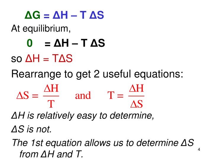 Gibbs Free Energy Equation MCAT General Chemistry Equations/Concepts