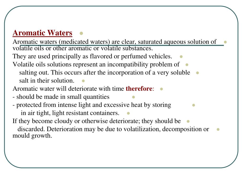 Names For Aromatic Waters at Henry McBroom blog