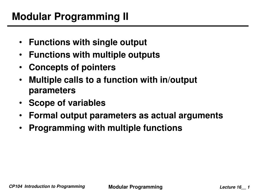 PPT Modular Programming II PowerPoint Presentation, free download